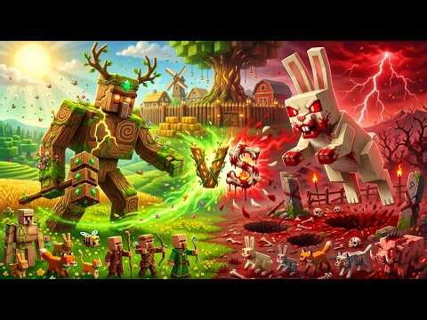 Oak Golem vs Killer Bunny Horde: The Hunger Plague Siege | Minecraft Animation | Full Movie