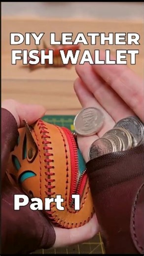 Cutting the Fish-Shaped Leather Wallet (Part 1) #leathercraft #diy #handmade