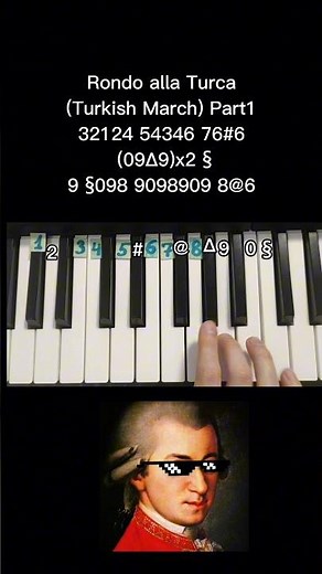 Rondo Alla Turca Turkish March Турецкий марш on piano 🎹 tutorial Classic music that everyone heard