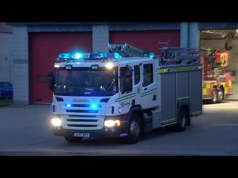 *TWO-TONES & TURNOUT* 3x White Fire Trucks responding with lights & sirens - Scottish Fire & Rescue