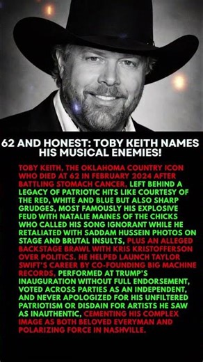 62 and Honest: Toby Keith Names His Musical Enemies!