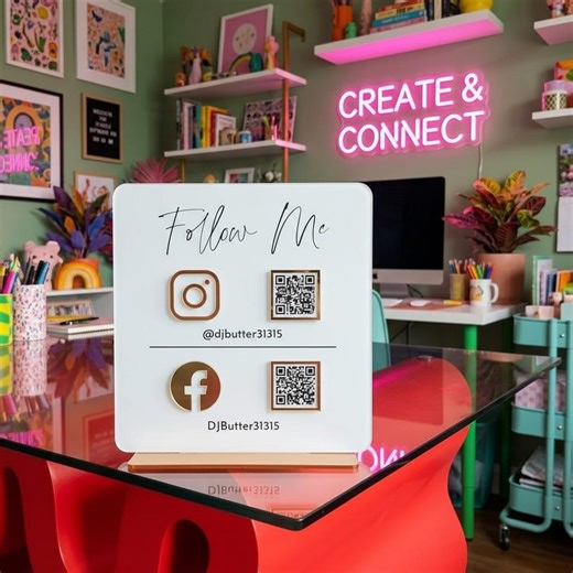 Luxury Acrylic QR Code Sign: Social Media, Scan to Pay - Etsy
