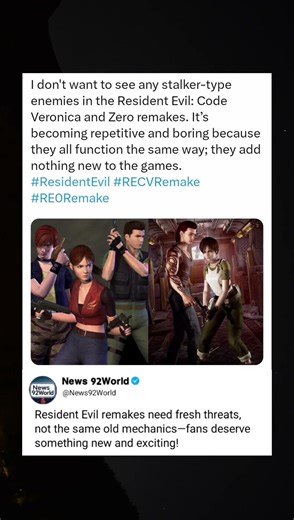 No More Stalker Enemies in Resident Evil: Code Veronica & Zero Remakes — Fans Call Them Repetitive
