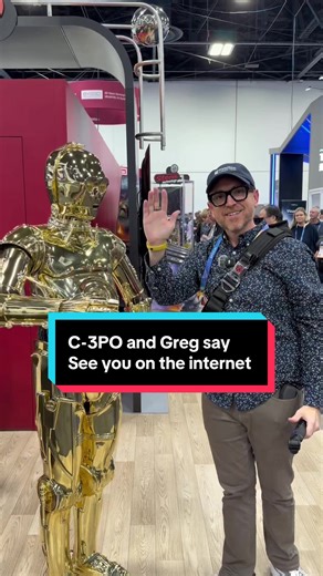 Teaching C-3PO to say my favorite goodbye phrase at #CES #CES2026