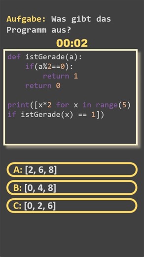 Test question: Function and List Comprehension in Python #python #function #quiz