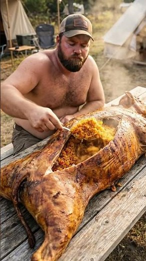 A Whole Roast Cow Filled With Jollof Rice!
