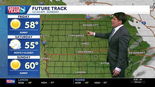 Iowa weather: Spring-like temperatures continue to linger with an isolated shower possible this weekend