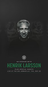 101K views · 2.1K reactions |  An Evening with Henrik Larsson – supported by MPC Recruitment We are delighted to announce that one of #CelticFC's greatest ever players will be returning to Glasgow next month for a very special live event at the SEC Armadillo  Find out how to sign up for the exclusive pre-sale on the club website! | Celtic FC | Facebook