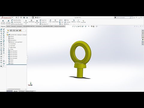 How to design Eye Bolt M12 using Solidworks l Solidworks Tutorials