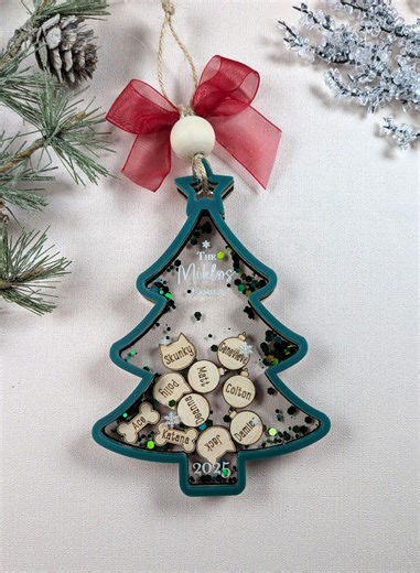 Family Christmas Tree Shaker Ornament