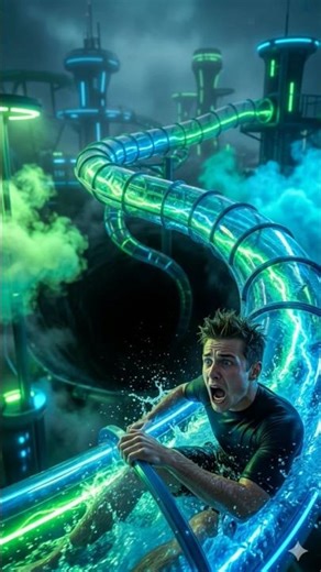 This slide looked fun… until it didn’t 😨💚💙