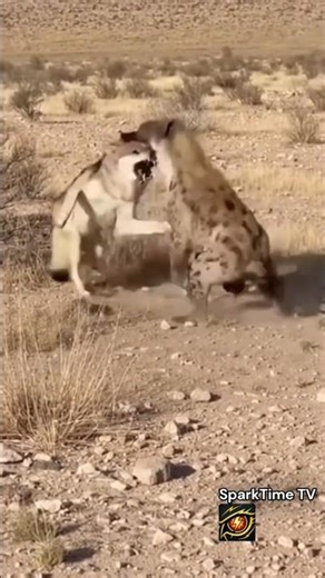 Wolf vs Hyena: RARE BATTLE 🐺🦴