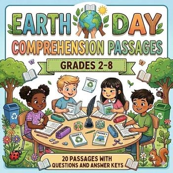 Earth Day Reading Passages & Questions | 20 Texts + Answer Keys | Grades 2–8