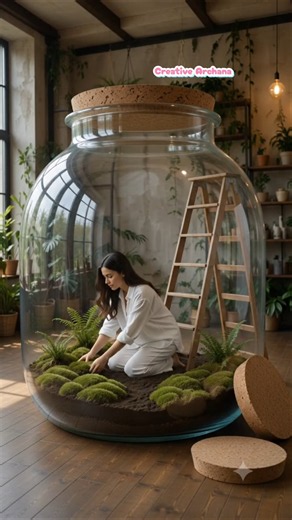 I Built a Magical Fairy World Inside a Giant Glass Jar! 🌿✨ #shorts