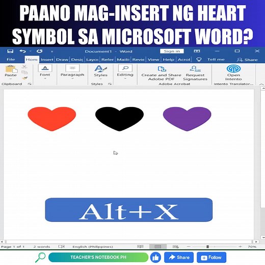 Paano mag-insert ng Heart Symbol sa Microsoft Word? #heart #heartsymbol #Microsoft #Microsoft365 #MicrosoftOffice #microsoftwordtips #microsoftWord #microsoftwordtutorial