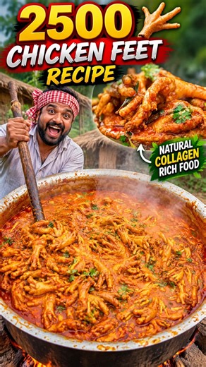 🤤 2500 CHICKEN FEET | SPICY CHICKEN FEET CURRY #feet #chickenleg #recipe #cooking #trending #tasty