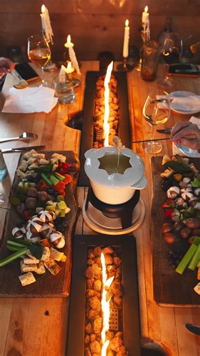 The iconic Spruce Hut Winter Dining⁣ Experience is back at Lakehouse! ⁣ Beginning December 1st, our Spruce Hut opens for cozy winter evenings under the stars at Lakehouse — a private, fire-lit hideaway that accommodates up to 8 guests.⁣ ⁣ Choose our signature fondue experience or order freely from our regular menu and settle in for an intimate dining moment designed for lingering, conversation, and connection.⁣ ⁣ Fondue Experience for Two — $145⁣ House-crafted cheese fondue served with local sau