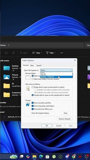 How to Make Windows 11 Open File Explorer This PC Instead of Home #windows11tips #tech #techtips