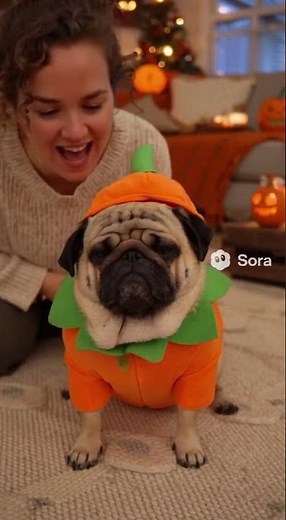 Grumpy Pug Turns Into a Pumpkin! 🎃🎃