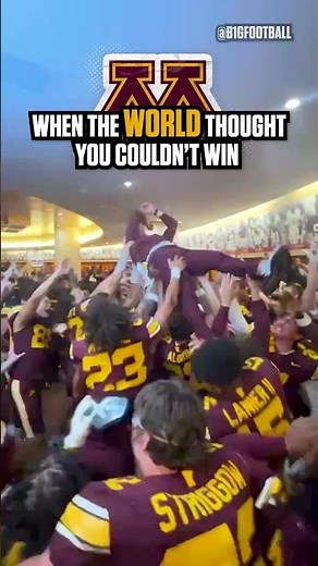 Coach P.J. Fleck celebrates the Gophers’ win over No. 11 USC ❤️ #football #minnesota