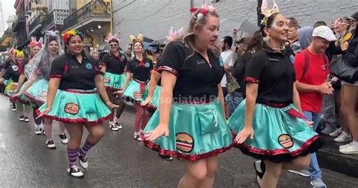 New Orleans celebrates Easter Sunday with a rainy French Quarter Parade