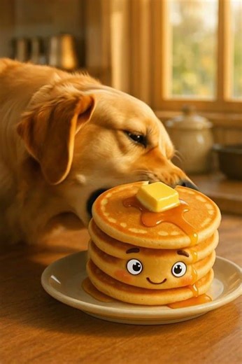 Dog Tries to Eat Pancakes… Ends in Butter! 🐶🥞😂