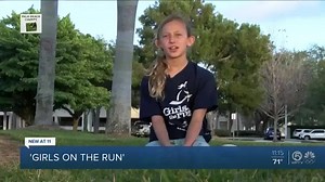 Young girls running group exercises body and mind