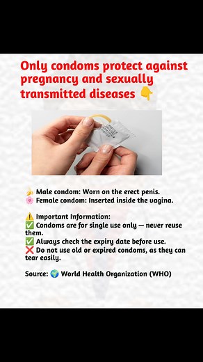 Only condoms protect against pregnancy and sexually transmitted diseases  #HealthAwareness #SafeSex #CondomFacts #SexualHealth #PregnancyPrevention #STDs #HIVAwareness #SafeRelationships #HealthEducation #PublicHealth #WellnessTips #WHO #ReproductiveHealth #BodyCare #ProtectionMatters #StaySafe #HealthyChoices #SwasthSanjivani | Swasth.vat | Facebook