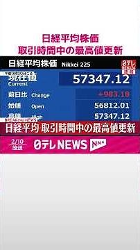 【速報】日経平均株価 取引時間中の最高値更新 #shorts