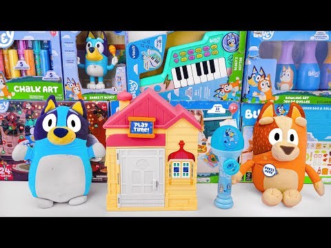 Bluey Toy Collection Unboxing Review 🧡 Bluey Play Date Plush Surprise & Bluey Dance Mode Bubble Mic