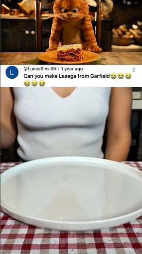 Garfield’s Lasagna at Home 🐱 🍝 #shorts