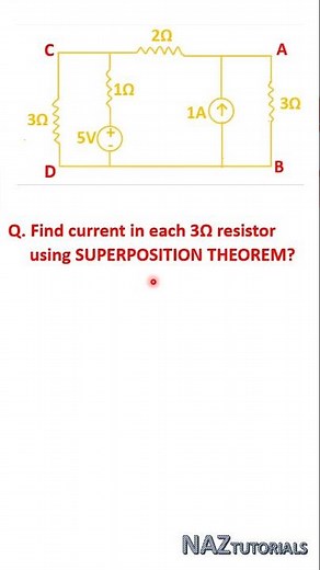 SUPERPOSITION THEOREM CIRCUIT SOLUTION PREVIEW EXAMPLE3 #electrical#dccircuits