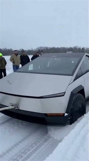 Old Farm Tractor vs Cybertruck — Snow Picks the Winner 😳🚜⚡️ #automobile #trucking #trucker #snow