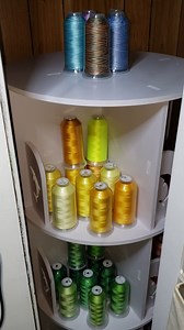 New brothread Embroidery Machine Thread Mega Kit on Rotating Storage Shelf