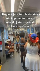 670K views · 12K reactions | Beyoncé fans riding the MetroRail turned a train ride into an impromptu concert Sunday, singing the Houston native's song, "Love on Top," ahead of the star's second show. bit.ly/4l5s56i | Houston Chronicle | Facebook