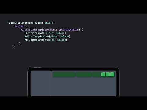 WWDC22: SwiftUI on iPad: Add toolbars, titles, and more | Apple