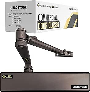 Heavy Duty, Commercial Door Closer D8000DA, ANSI Grade 1, UL 3 Hour Fire Rated, ADA Compliant, Delayed Action, Adjustable Spring Size 1-6 for Doors(44-330LB/30-60 in), Indoor/Outdoor (Bronze)