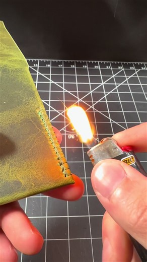 Melting tips #leatherasmr #leatherwork #leathercraft #leatherstitching #craftasmr