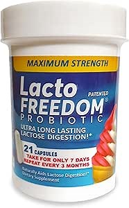 Probiotic for Lactose Intolerance. 7 Day Supply Provides Months of Relief - Helps Digest Lactose in Dairy - Lactase Producing Probiotic - 21 Caps
