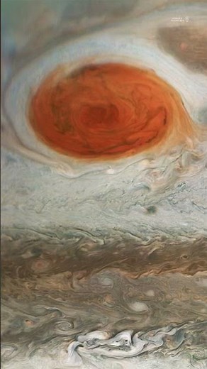 Jupiter’s Mysterious Red Spot – A Storm Bigger Than Earth! 🌪️🔥 #mindblowingscience
