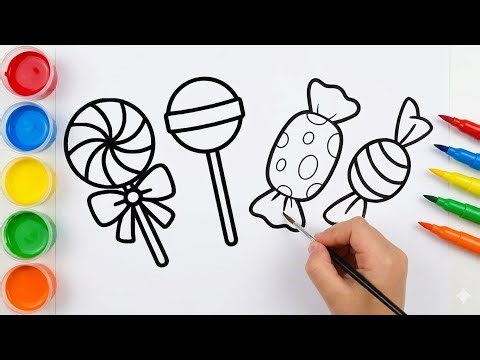 How to Draw a Cute Candy's | Beautiful Candy's Drawing & Colouring | Easy Step by Step for toddlers