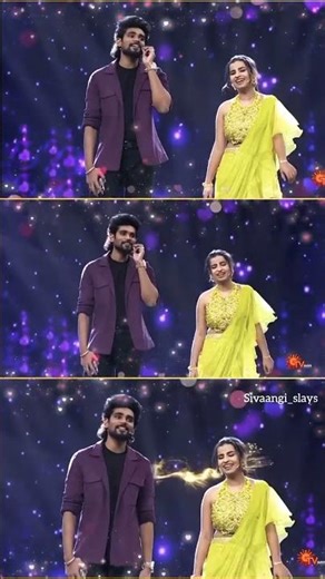 SamVishal and Shivangi singing together in stage #samsivaangi #suntv #trending #sunmusic #vijay