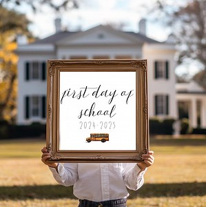 Simple First Day of School Sign | Customize and Edit Your Templet Quick and Easy on Canva | Digital Download - Etsy