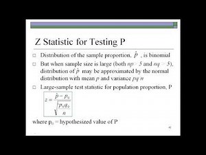 Hypothesis Testing for Mean - Proportion