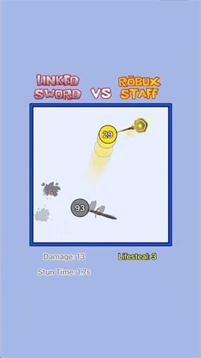 Linked sword ⚔️ VS Robux staff 💰 #simulation #relaxing #roblox #earclacks #weaponball