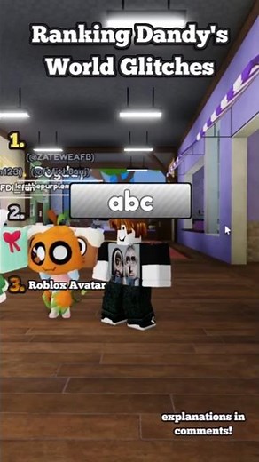 Top 3 Dandy's World Glitches Ranked #dandysworld #roblox #glitch #short