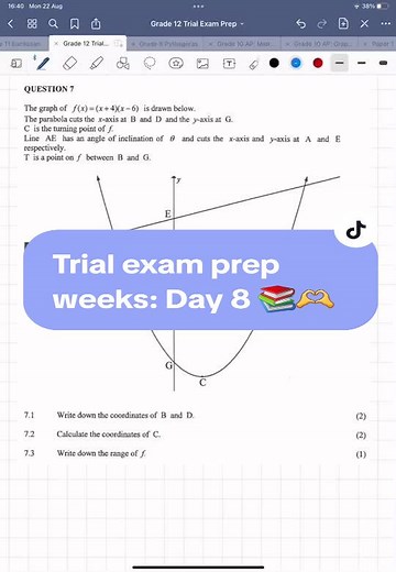Grade 12 Mathematics Exam Prep: Functions and Matrices