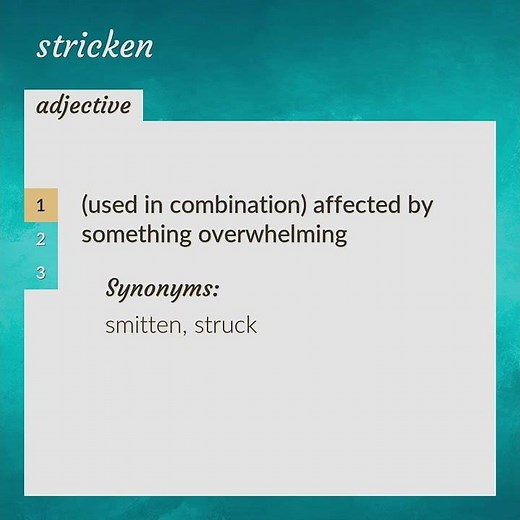 Stricken | meaning of Stricken