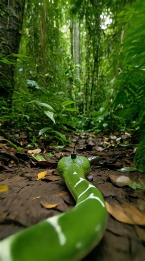 POV: Your an Emerald Tree Boa on the Hunt #wildlife #animals #nature #snakes #pov