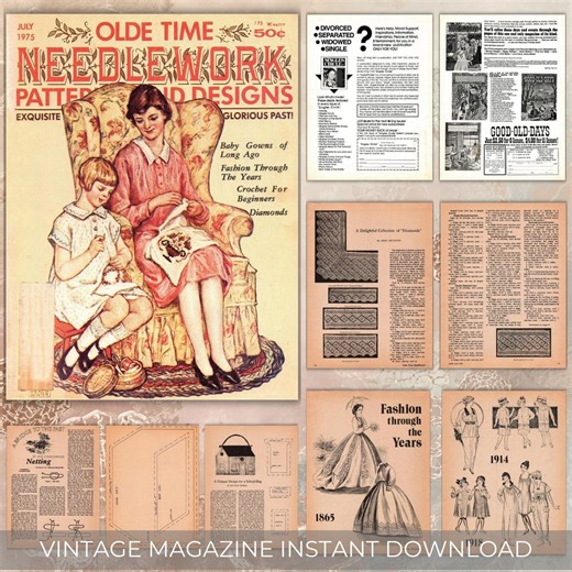 Vintage Crochet Pattern Magazine 1975, Retro Needlework Patterns, DIY Crochet Designs, Craft Magazine - Etsy